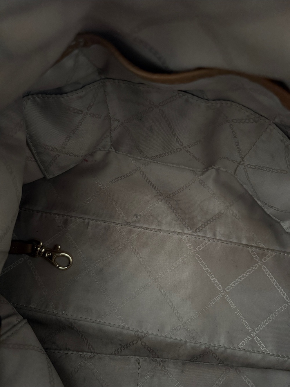 Michael Kors Cream Signature Canvas Hobo with Tan Leather Trim - Picture 12 of 12